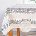 MYSKY HOME Boho Rectangle Tablecloth 60x120 in, Grey Waterproof Table