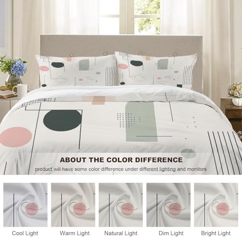 Minimalist Geometric Art 100% Cotton Duvet Cover Set King Size