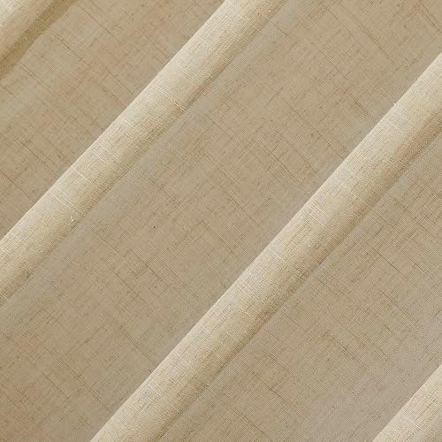 Archaeo Slub Textured Linen Blend Grommet Top Curtain, 52" W x 63" L