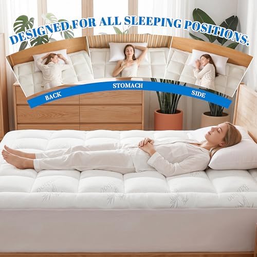 Ubauba 100% Waterproof Queen Size Mattress Topper, Viscose Made from
