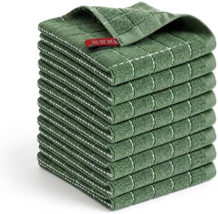 8-Pack Cotton Terry Kitchen Dish Cloths, 12 x 12 Inches