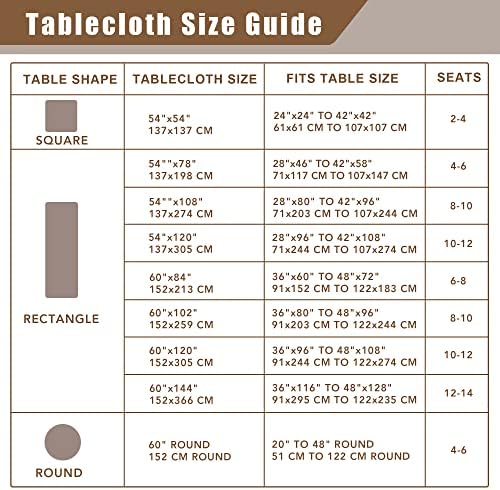 Fitable Linen Textured Tablecloth Washable Fabric Rectangle Table