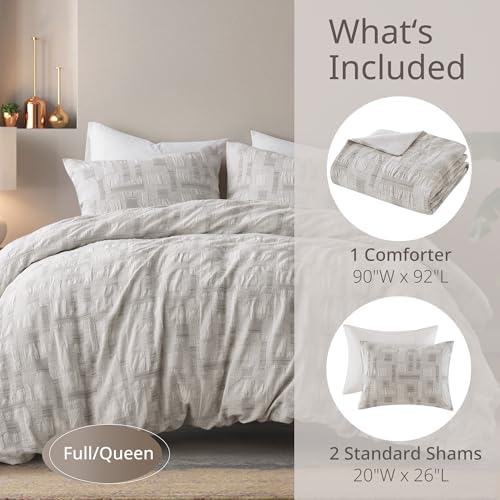 INK+IVY Queen Duvet Cover Set, Jacquard Weave Cotton Duvet Covers, All