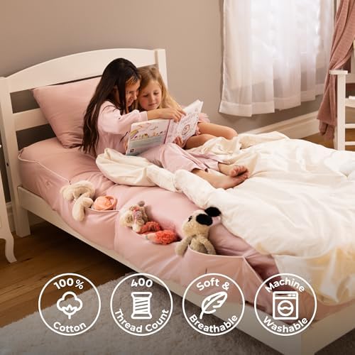 NEST and NOOKS 100% Cotton Sateen Twin XL Flat Sheet, Beige Gray