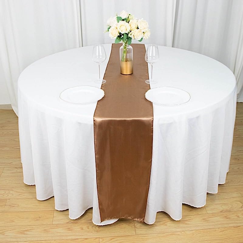 10 pcs 12 x 108 inch Taupe Satin Table Runners Wedding Table Top Party