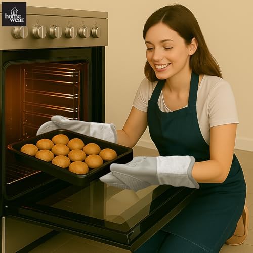 Homewear Marlow Silicone Extra Long Oven Mitt 2 Piece Set, Heat and
