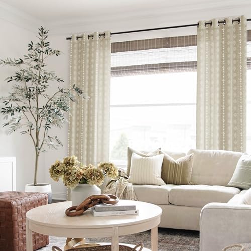 Burlap Color Farmhouse Primitive Curtains for Living Room,Country