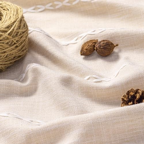 MitoVilla Cream Boho Farmhouse Living Room Curtains 63 Inch Length 2