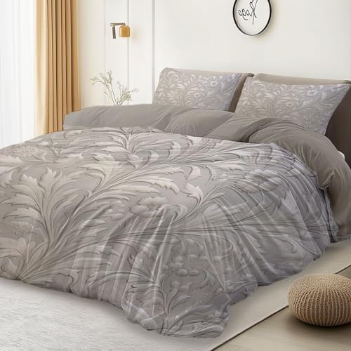Duvet Cover King Microfiber - Reversible Exquisite Forest Leaves