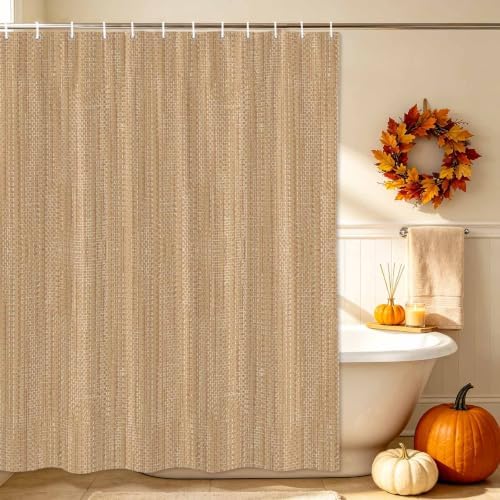 Long Shower Curtains 72" x 84", Sand Beige Washable Shower Curtain for