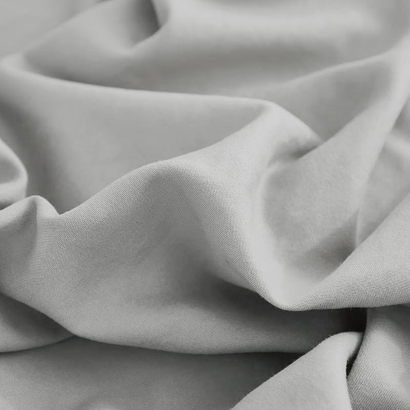 DOSLY Ides Ruffled Farmhouse Shower Curtain, Light Grey Fabric