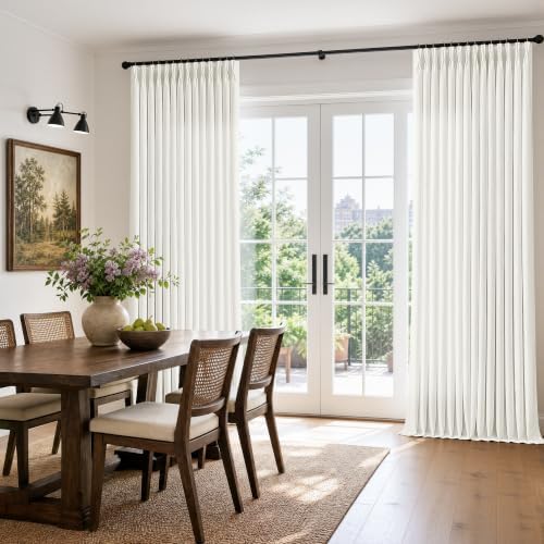 Natural Semi Sheer Linen Pinch Pleated Curtains 120 Inch Long