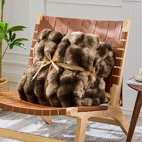 NORD ECO Luxury 1000GSM Faux Rabbit Fur Throw Blanket, Super Heavy