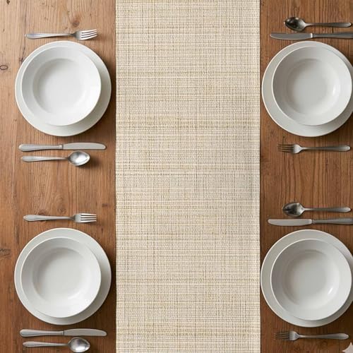 Beige Rustic Table Runner Vintage Farmhouse Beige Solid Color