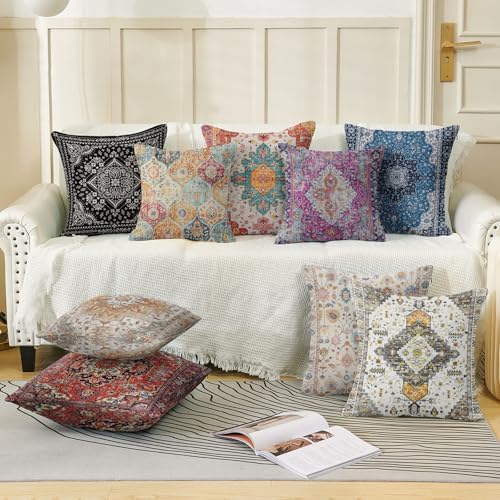 Boho Throw Pillow Covers 22x22 inch Set of 2,Soft Pillowcases Bohemia