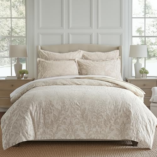 Levtex Home - Alessio Beige Duvet Cover Set - Full/Queen Duvet Cover