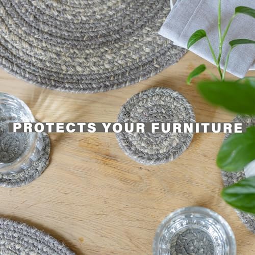 Homespice Grey Cloud Jute Braided Table Runner, Rect 8x28 Set of 2