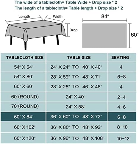 FantasDecor Linen Textured Table Cloths Rectangle Tablecloth
