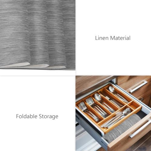 Gray Solid Color Placemats Set of 8,Cotton Linen Fabric Place