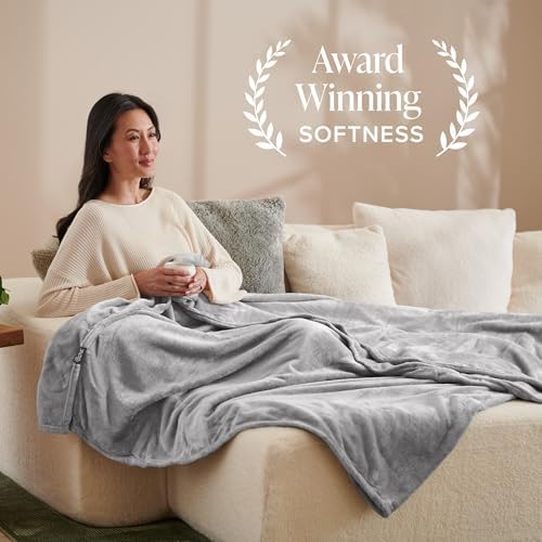 Bare Home Fleece Blanket Luxury Microplush (King, Light Grey)