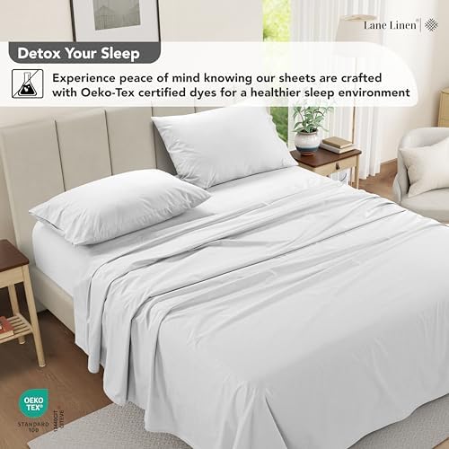 LANE LINEN Twin Bed Sheets – Long-Staple 100% Cotton Sheet Set