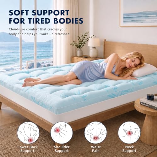 Queen Size Mattress Topper, Extra Thick Pillow Top Mattress Pad