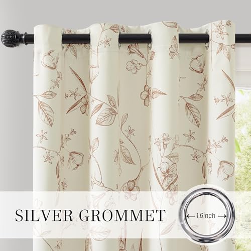 ChrisDowa 100% Blackout Floral Curtains 108 Inch Long 2
