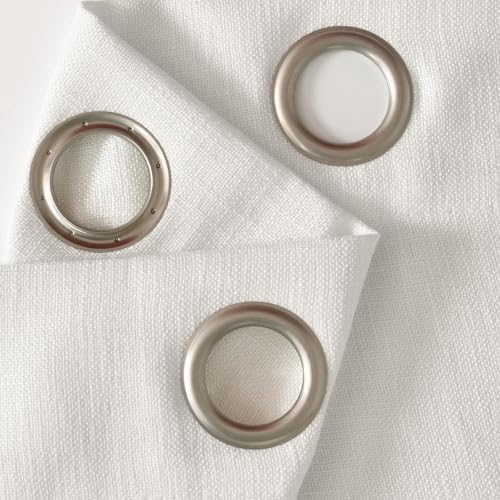 jinchan Faux Linen Curtains for Bedroom 63 inch Length Farmhouse Thick
