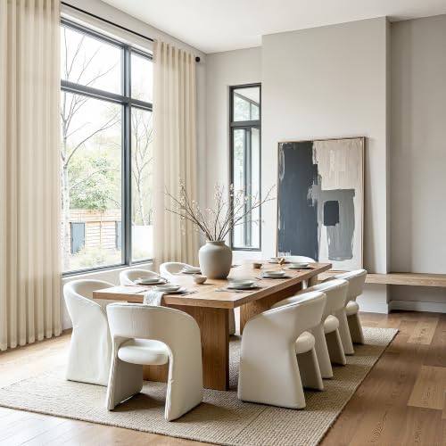 Nanspring Linen Curtains 50 x 96 Inch Long for Living Room Taupe