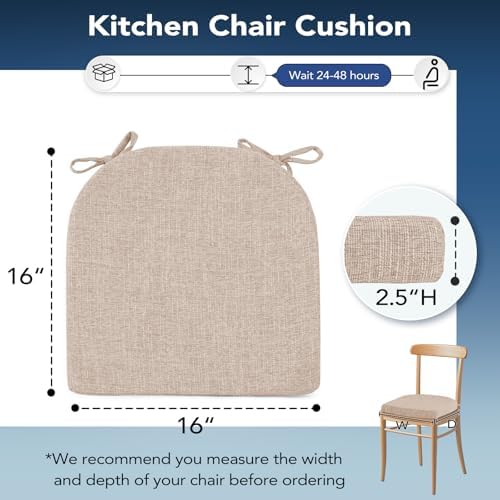 Chair Cushions for Dining Chairs, Non Slip Chair Pads with Ties and
