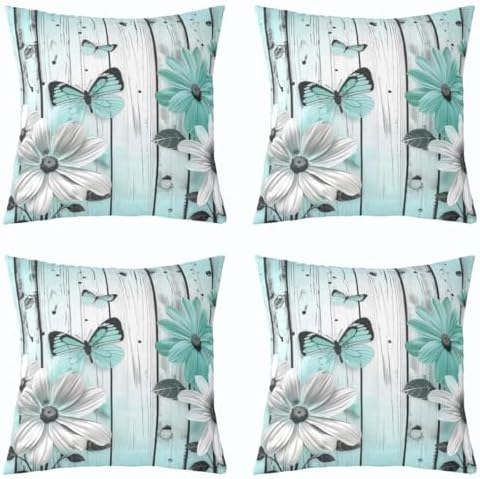 Erosebridal Rustic Flower Set of 2 Throw Pillow Cover 22x22 White Chic