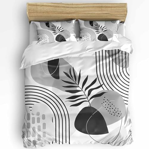 Duvet Cover Set Full, Bohemian Arch Abstract Geometric 3 Piece Bedding