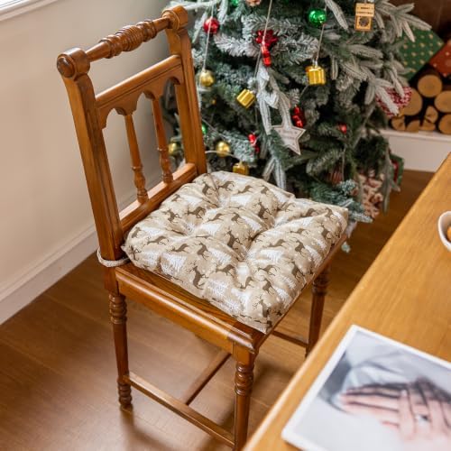 vctops Christmas U-Shaped Chair Cushions with Ties (Pattern I,16"x16")