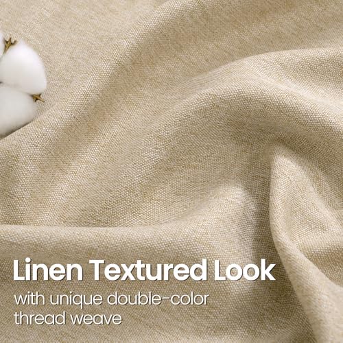 BGment Natural Beige Linen Curtains 72 Inch Length for Living Room