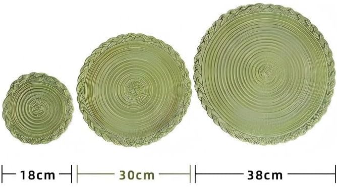 Woven Cotton Placemat, Round Natural Fiber Dining Table Mat with