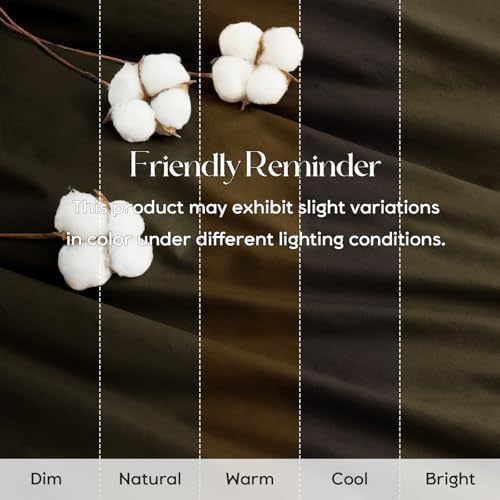 Entisn Pure Cotton Sheets Full 4-Pc Set, 400TC, 16" Pocket, Chocolate