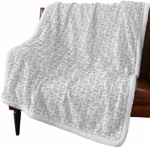 Fleece Sherpa Bed Blankets, Vintage Gray Microfiber Plush Flannel