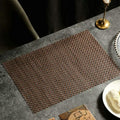 Dining Room Placemat 10PC, 11.82 x 17.72 Inches PVC Brown Grey Dining