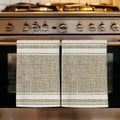 Beige Rustic Kitchen Towels Set of 3, Absorbent Dish Towels for