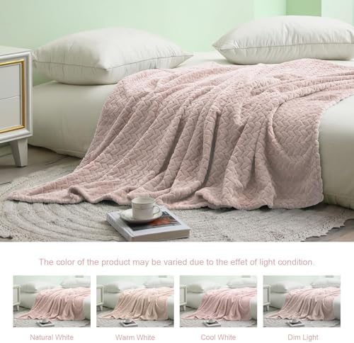 Exclusivo Mezcla Soft Fleece Bed Blanket King Size, 90”x104”, Camel