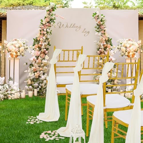 Beige Table Runner 10 Packs Chiffon Wedding Centerpiece Runners