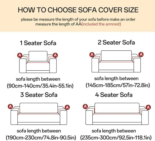 Full Coverage Loveseat Couch Cover for Sofa, Beige, 2 Seater