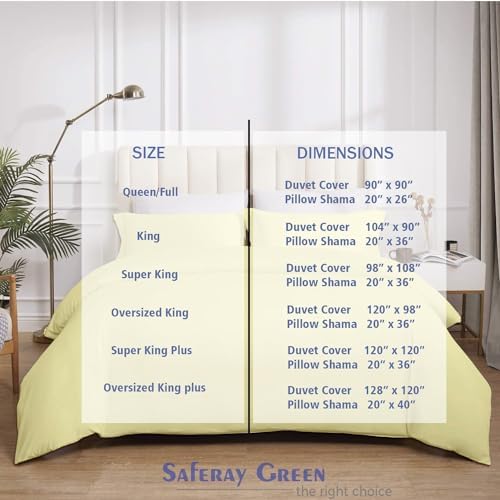 Super Queen 3-Piece Cotton Duvet Cover Set, 90x98, Ivory