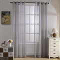 ELEOPTION 2 Piece Long Sheer Window Curtain Grommet Panels, Pure Color