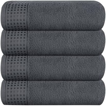 GLAMBURG Ultra Soft 4 Pack Oversized Bath Towel Set 27x54 inches, 100%