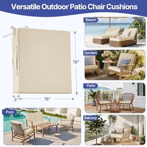 Outdoor Chair Cushions Set of 4 for Outdoor Patio Furniture