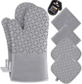 KEGOUU Oven Mitts and Pot Holders 6pcs Set, Kitchen Oven Glove High