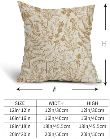 Mustard Yellow Floral Pillow Covers 20x20 Set of 2 Botanical Print