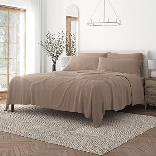 Linen Market 6 Piece Bed Sheet Set, Taupe, Queen