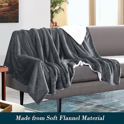 Mocassi Premium Ultra-Soft Flannel Fleece Sherpa Throw Blanket - Warm